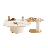 Modern white slate tea table with side combination for living room decor